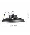 200W LED high bay, 180lm/W - 5000K, IP65, 90 grader, sort kabinet