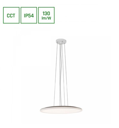 36W Nymphea Flat Duo LED loftslampe - 130lm/W, IP54, Ø40cm, CCT, hvid kant, inkl. lyskilde