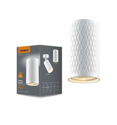 GU10 loftmonteret spot - Hvid, rund, IP20, uden lyskilde