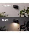 2x Solcelle væglampe LED - Sort, flot væg-effekt, udendørs