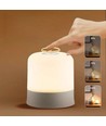 Opladelig LED bord/natlampe - Hvid, touch dæmpbar, 3i1, IP54 indendørs/udendørs