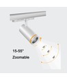 30W 3-faset RA92 Zoom justerbar skinnespot - 100lm/W, Justerbar spredning, Justerbar CCT, Hvid, Justerbar lysstyrke