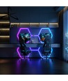 5 stk. Hexagon RGBIC komplet sæt 80W - Inkl. bluetooth controller og strømforsyning