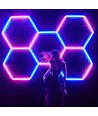 37W Hexagon RGBIC 2 felter komplet sæt - Inkl. bluetooth controller og strømforsyning