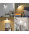 4,5W Genopladelig væglampe CCT - IP20, Rund, Hvid, 360° roterbar, inkl. lyskilde og fjernbetjening