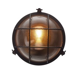 Væglamper LED-POL sort rund væglampe - IP54 udendørs, E27 fatning, uden lyskilde