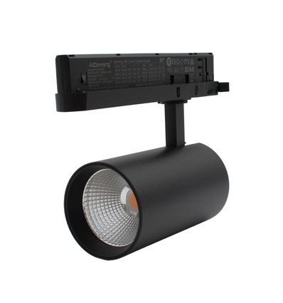 29W 3-faset Dæmpbar RA90 Skinnespot - 140 lm/W, 38 grader, Sort