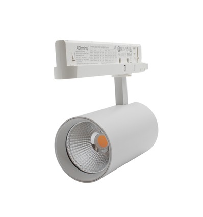 29W 3-faset Dæmpbar RA90 skinnespot - 140 lm/W, 38 grader, Hvid