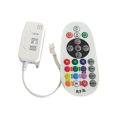 RGBIC kontroller med fjernbetjening - Infrarød, 12V (144W), 24V (288W)