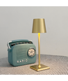 Opladelig LED mini bordlampe - Guld, touch dæmpbar, IP54