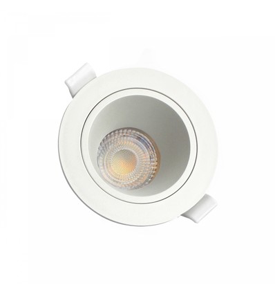 GU10 indbygningsspot, blændfri - Rund, hvid, IP20, Hul: Ø7,5 cm, Mål: Ø9,5 cm, uden lyskilde