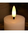 LED Bloklys, 2 stk, flammeeffekt, hvid - 7,5cm høj, Ø5cm, virker med fjernbetj (ikke inkl.), ægte stearin