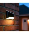 2x Solcelle væglampe LED - Sort, flot væg-effekt, udendørs