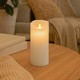 LED XL Bloklys 22,5cm høj, flammeeffekt, hvid - Ø10cm, 22,5cm høj, virker m. fjernbetj (ikke inkl.), timer, ægte stearin