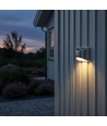 2 stk. Solcelle væglampe LED - Sølv, Flot væg-effekt, udendørs
