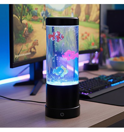 Fiskelampe RGB 30cm høj - Ø11 cm, perfekt til børn og barnlige sjæle