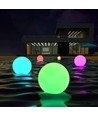 Ø8 cm RGB LED bold - Genopladelig, med fjernbetjening, IP66