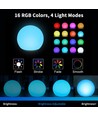 Ø12 cm RGB LED bold - Genopladelig, med fjernbetjening, IP66