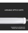 120cm 36W vandtæt komplet LED armatur, gennemfortrådet - 130lm/W, IP65, 6 års garanti