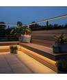5m 230V vandtæt slim COB strip - tape på bagsiden, 9W/m, IP67, 296 LED/m, op til 50m