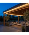 5m 230V vandtæt slim COB strip - tape på bagsiden, 9W/m, IP67, 296 LED/m, op til 50m