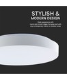 60W Designer LED loftslampe med fjernbetjening - Ø49,5cm, dæmpbar, 4000K, hvidt cover