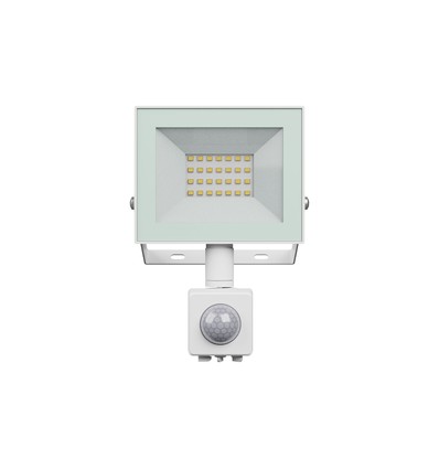 20W projektør med sensor - IP44, Hvid, arbejdslampe, PIR sensor