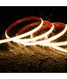 5m 230V vandtæt slim COB strip - tape på bagsiden, 9W/m, IP67, 296 LED/m, op til 50m