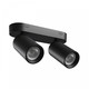 Loftlampe med 2 spots, GU10 - Sort, IP20 indendørs, uden lyskilde