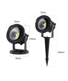 12-24V LED havelampe - 6W, sort, spyd, 450 lm, IP65