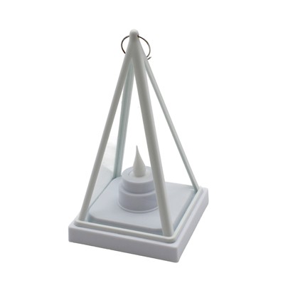 LED lanterne trekantet - Hvid, batteri, IP54 indendørs/udendørs