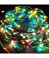 5m RGBIC LED lyskæde - 5V USB, 50 LED, grøn ledning, fjernbetjening + bluetooth