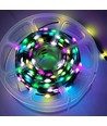 5m RGBIC LED lyskæde - 5V USB, 50 LED, grøn ledning, fjernbetjening + bluetooth