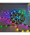 5m RGBIC LED lyskæde - 5V USB, 50 LED, grøn ledning, fjernbetjening + bluetooth