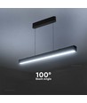 VT-7-44 LED pendelarmatur 40W - lineær, hængende, Samsung chip, op/ned system 3i1, sort hus