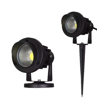 12-24V LED havelampe - 11W, sort, spyd, 800 lm, IP65