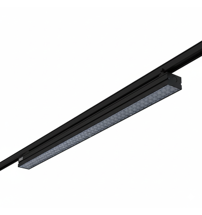 38W 3-faset LED lysskinne - 170 lm/W, 115 cm, Sort, Til kontor og butik