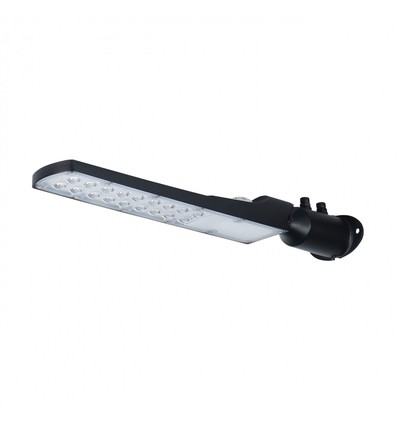 50W skumrings LED gadelampe - Skumringssensor, Ø60 mm, IP65, sort, 230V