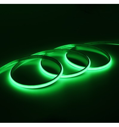 5m 9W/m Grøn Dot-free COB-LED strip - 24V DC, IP67, 240 LED pr. meter, 5 års garanti