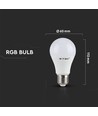 5 stk. E27 6W RGBW LED pære - Med RF fjernbetjening