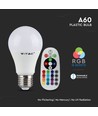 5 stk. E27 6W RGBW LED pære - Med RF fjernbetjening