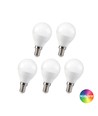 5 stk. RGBW LED Pære - 4,8W, RF fjernbetjening, dæmpbar, E14