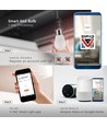 5 stk. E27 5W Wifi LED pære - G45, Tuya/Smart Life, virker med Google Home