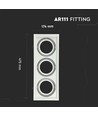 3-huls AR111 indbygningsspot - Hvid, aluminium, hul: 455x168mm, uden lyskilde