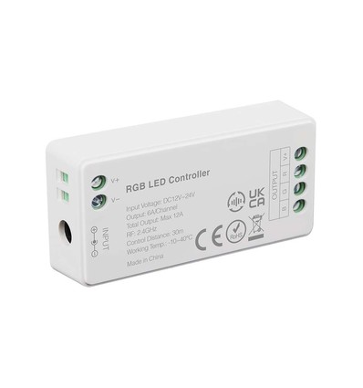 RGB WiFi controller til LED strips - 12V/24V, 12A, rækkevidde 30m, hvid