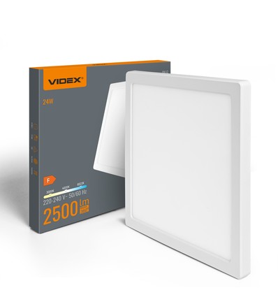 24W LED loftslampe, 3-i-1 CCT - 2500lm, 29,2 x 29,2cm, hvid kant, indbygnings- eller påbygningspanel