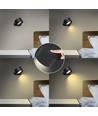 4,5W Genopladelig væglampe CCT - IP20, Rund, Mat sort, 360° roterbar, inkl. lyskilde og fjernbetjening