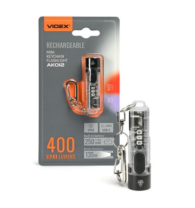 Mini LED nøgleringslygte - UV + rødt lys, genopladelig, IP66