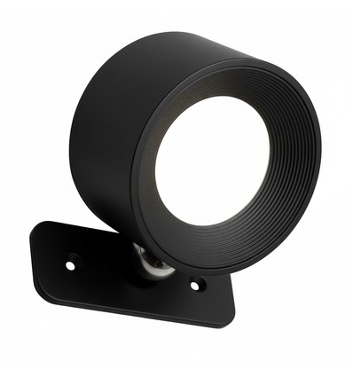 4,5W Genopladelig væglampe CCT - IP20, Rund, Mat sort, 360° roterbar, inkl. lyskilde og fjernbetjening