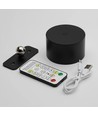 4,5W Genopladelig væglampe CCT - IP20, Rund, Mat sort, 360° roterbar, inkl. lyskilde og fjernbetjening